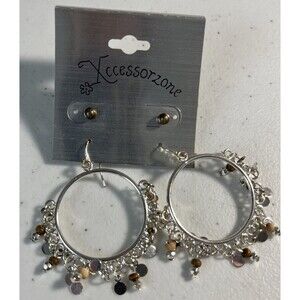 Xccessorzone Silver Colored Gypsy Style Dangling And Stud Earrings